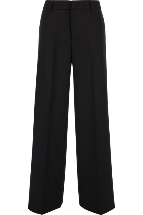 PT01 Pants & Shorts for Women PT01 Tailored 'lorenza' High Waisted Black Trousers In Technical Fabric Woman
