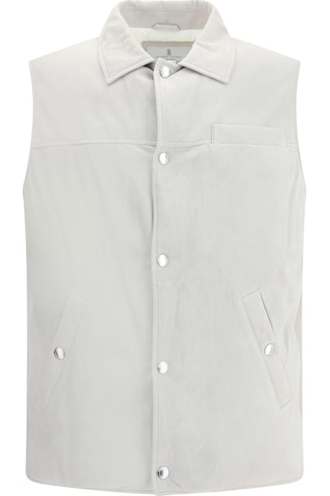 Homeware Brunello Cucinelli Padded Leather Vest