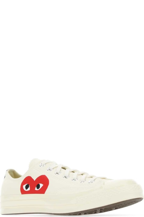 Comme des Garçons Play Sneakers for Women Comme des Garçons Play Ivory Canvas Comme Des Garã§ons X Converse Sneakers
