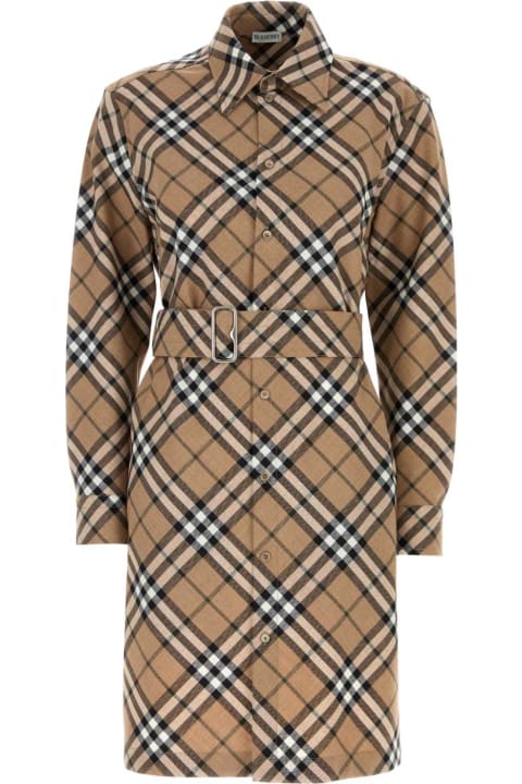 Homeware Burberry Embroidered Jersey Shirt Dress