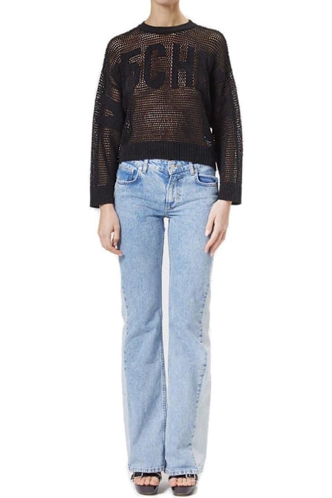 M05CH1N0 Jeans Sweaters for Women M05CH1N0 Jeans Open Knitted Crewneck Jumper