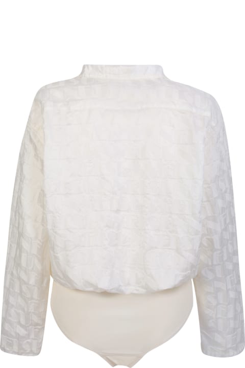 ウィメンズ Sunneiのランジェリー＆パジャマ Sunnei Sunnei Jacquard Shirt Bodysuit In Cream