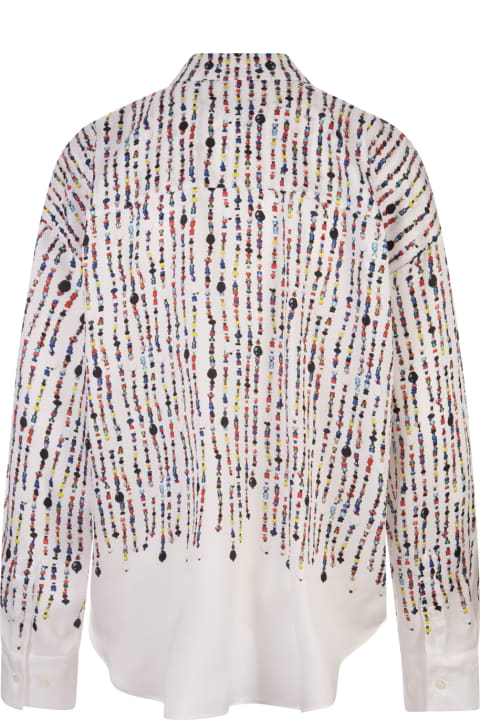Fashion for Women MSGM White Shirt With Multicolour Bead Print
