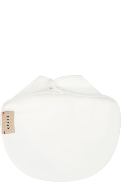 Gucci Accessories & Gifts for Baby Girls Gucci White Baby Bib With Web Detail