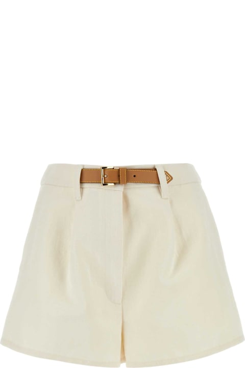 خصم على السيدات Prada Ivory Cotton Blend Shorts