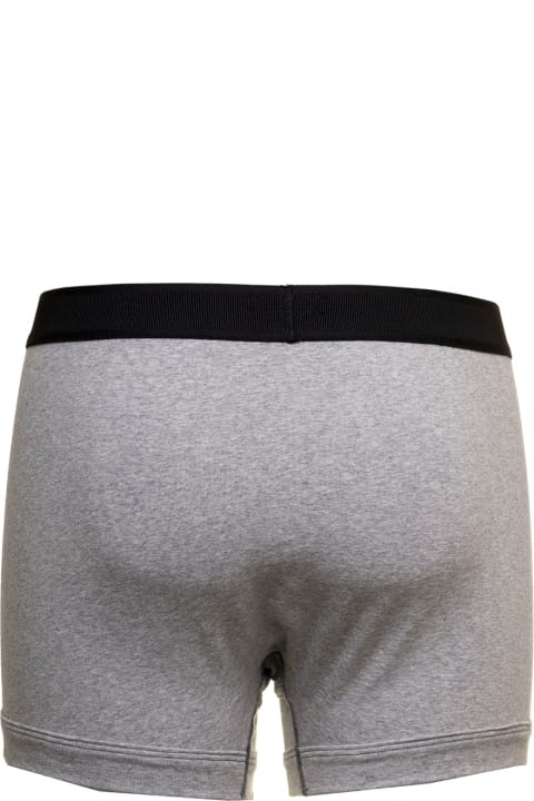 Grey Cotton Boxer With Logo Tom Ford Man