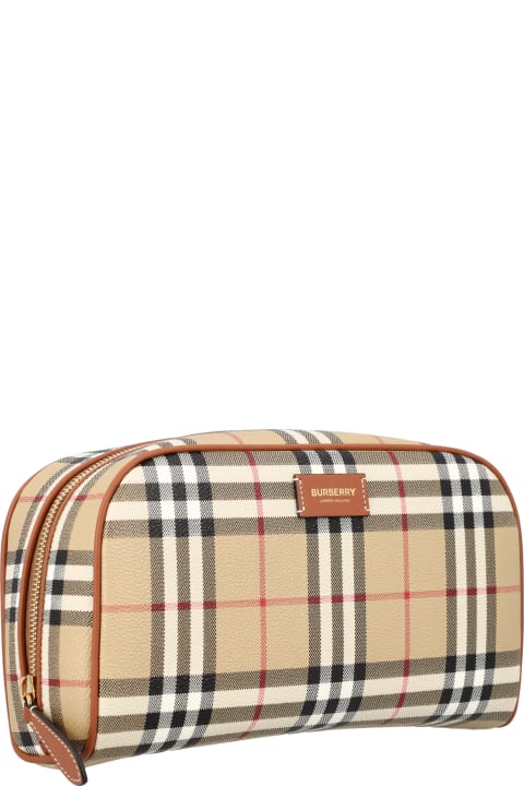 Clutches for Women Burberry London Medium Check Travel Pouch