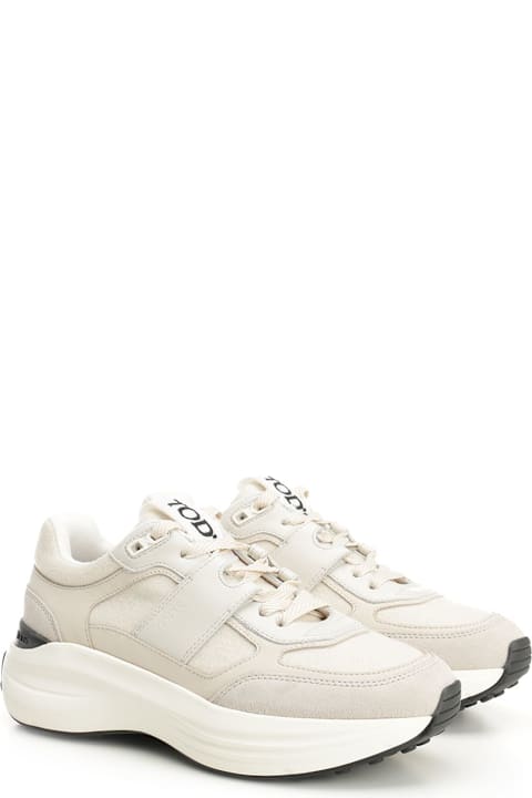 Tod
s Sneaker In A Mix Of Cloth, Suede And Nubuck Leather