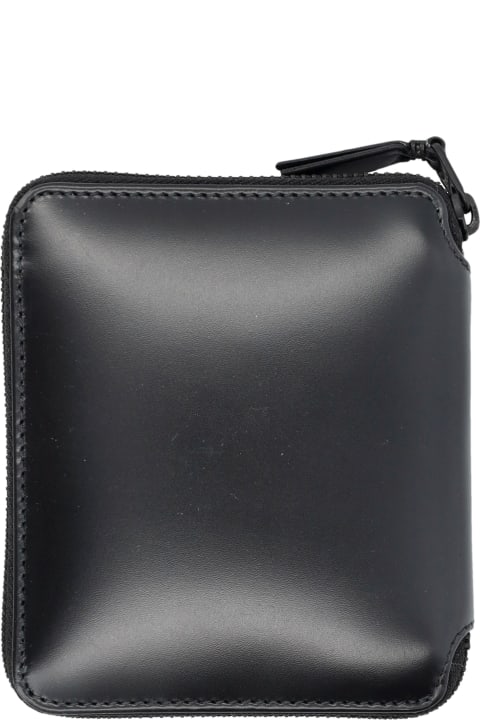 Comme des Garçons Wallet Wallets for Men Comme des Garçons Wallet Very Black Vertical Zip Around Wallet