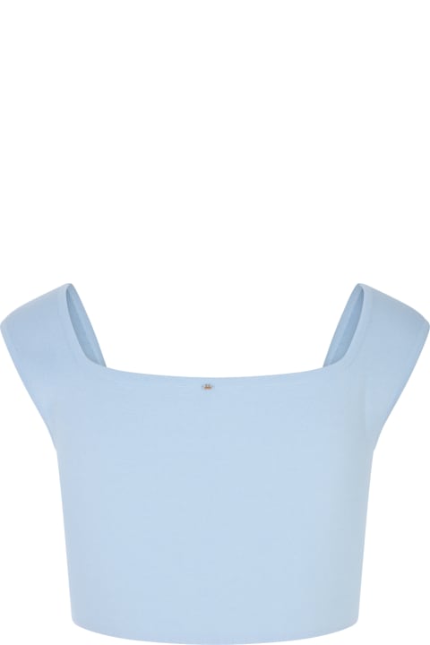 Max Mara Clothing for Women Max Mara Light Blue Fulmine Crop Top