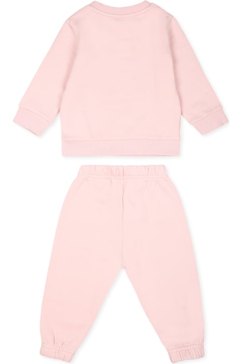 Off-White Bodysuits & Sets for Baby Girls Off-White Pink Suit For Baby Girl With Logo