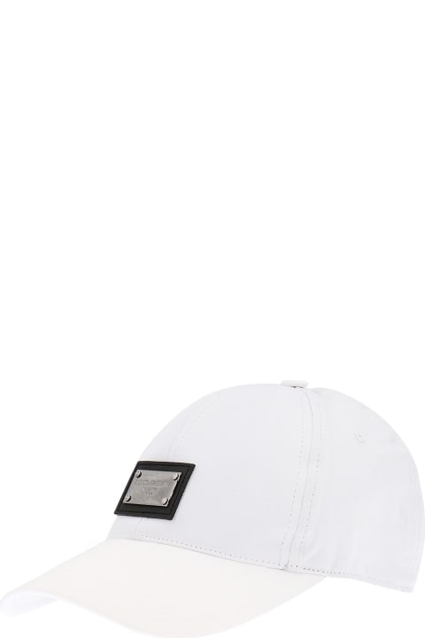 Dolce & Gabbana Hats for Men Dolce & Gabbana Logo Plaque Baseball Cap