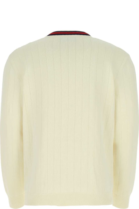 Gucci Sweaters for Men Gucci Ivory Cotton Oversize Cardigan