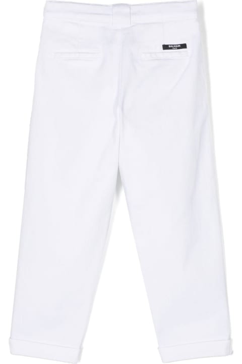 Balmain Bottoms for Girls Balmain White Cotton Pants