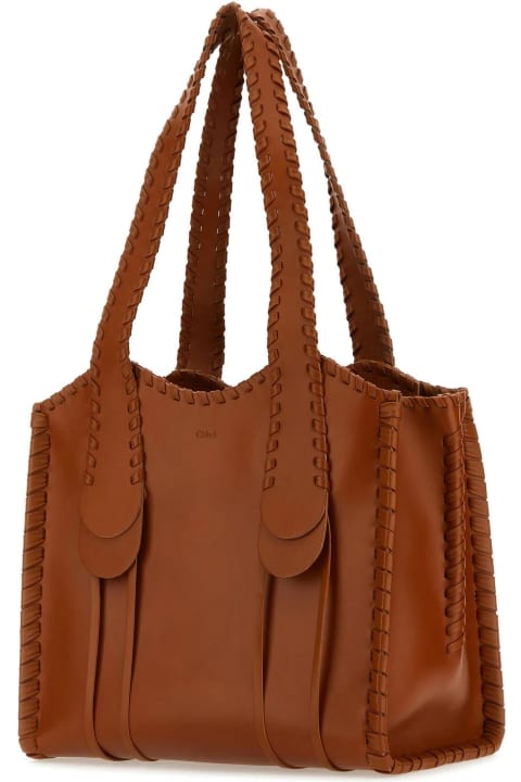 Caramel Leather Medium Mony Shopping Bag