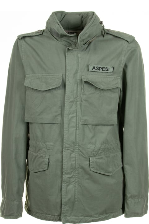 Aspesi Clothing for Men Aspesi Sage Green 4-pocket Jacket With Buttons