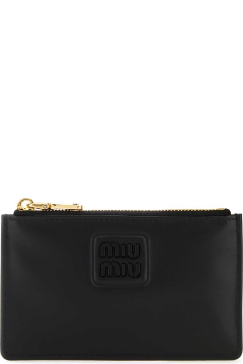 Fashion for Women Miu Miu Black Leather Card Holder