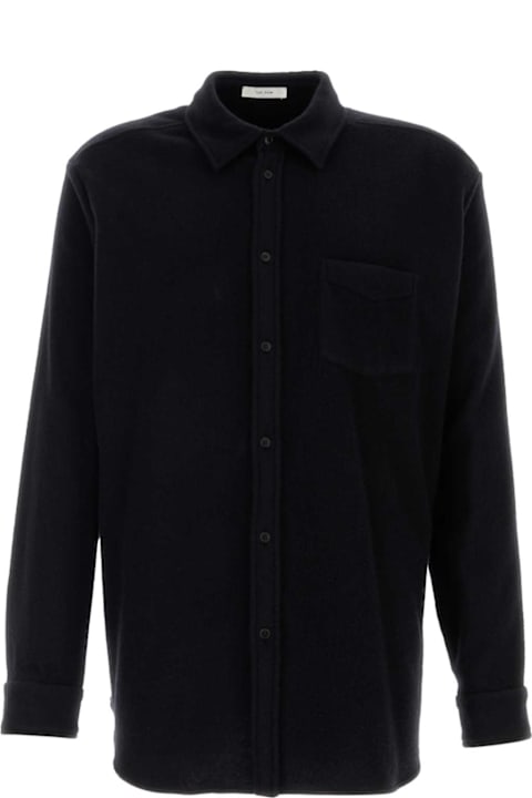 Quiet Luxury for Men The Row Black Stretch Cashmere Blend Ezra Shirt