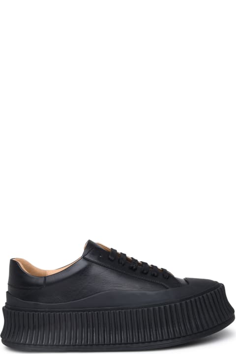 Wedges for Women Jil Sander Black Leather Sneakers