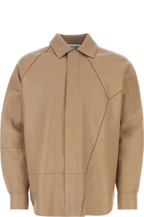 Fashion for Men Loewe Dove Grey Leather Shirt