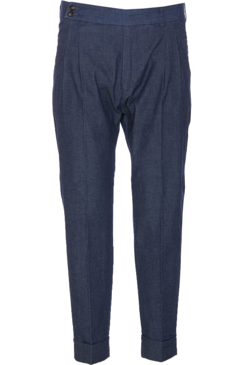 Hosio Clothing for Men Hosio Light Denim Pinces Pants