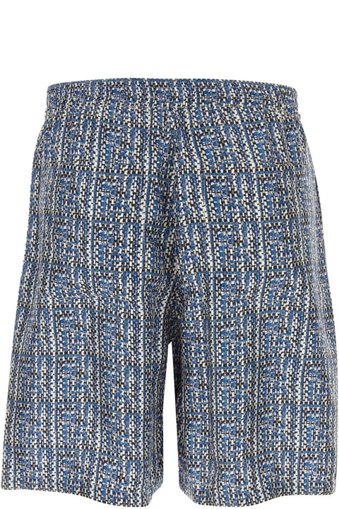 Pants for Men Fendi Printed Silk Bermuda Shorts