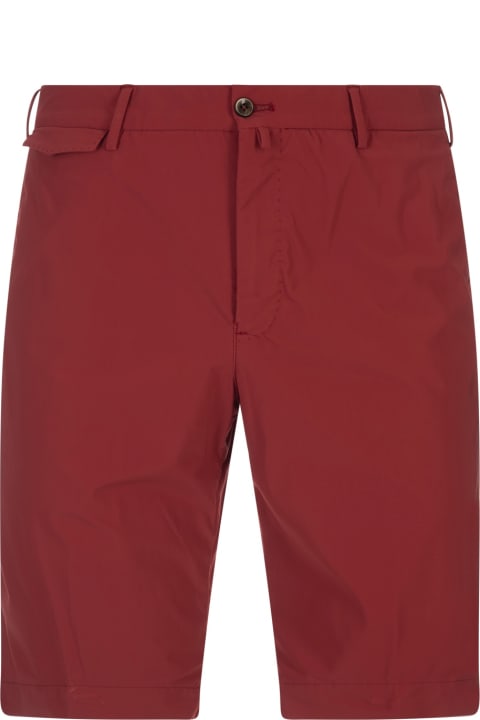 メンズ PT Bermudaのボトムス PT Bermuda Red Stretch Cotton Shorts