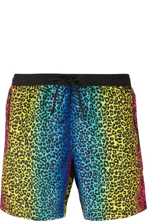 Homeware MC2 Saint Barth Animalier Rainbow Print Light Fabric Zipped Swim Shorts