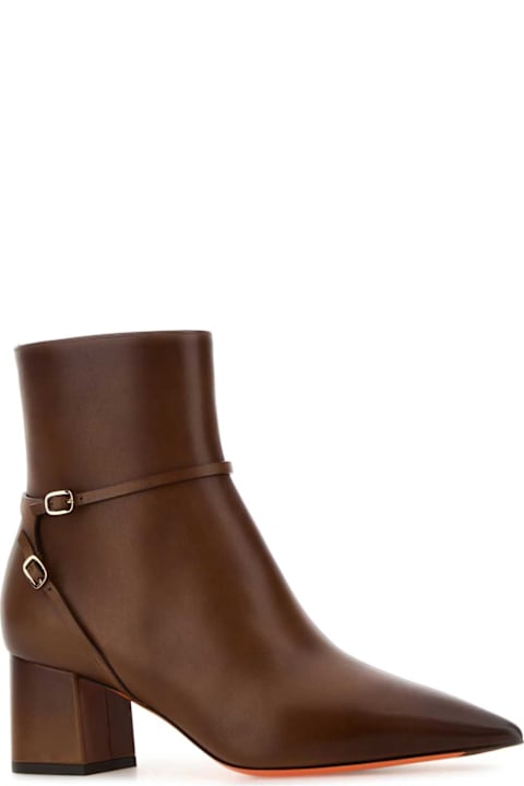 Santoni for Kids Santoni Brown Leather Blondie Ankle Boots