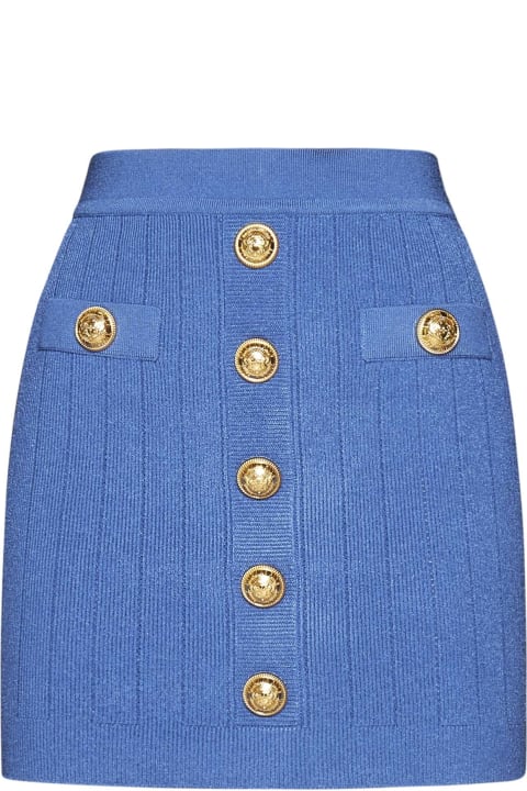 Balmain Clothing for Women Balmain Logo Button Knit Skirt