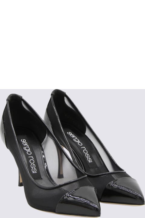 Sergio Rossi Shoes for Women Sergio Rossi Black Suede Mesh Detail Pumps