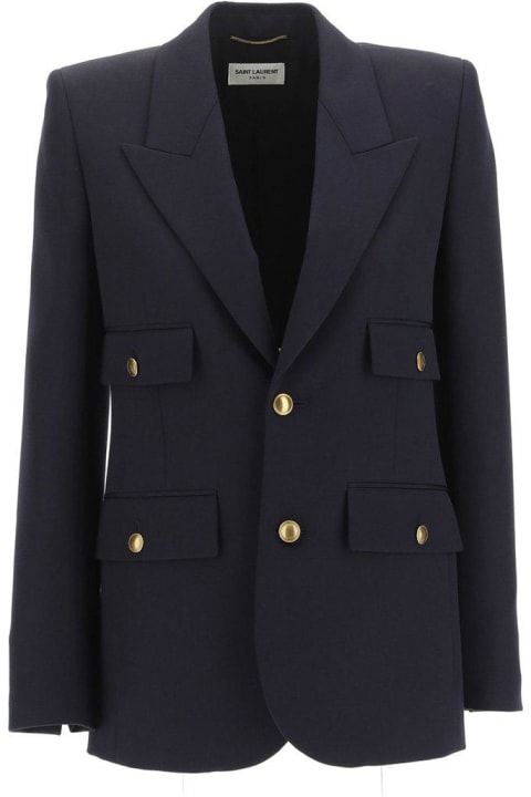 Saint Laurent Coats & Jackets for Women Saint Laurent Single-breasted Long-sleeved Jacket