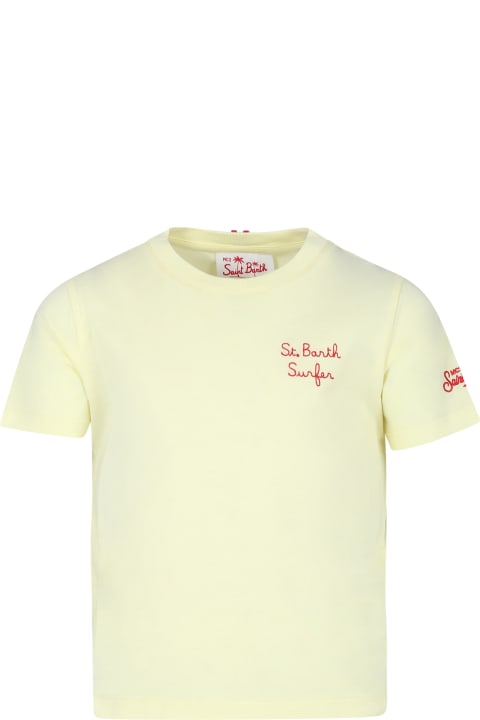 ボーイズ MC2 Saint BarthのTシャツ＆ポロシャツ MC2 Saint Barth Yellow T-shirt For Boy With Mickey Mouse Print