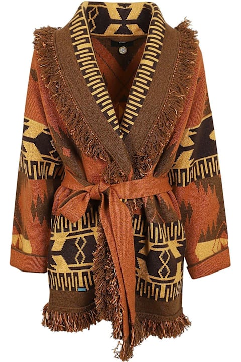 Alanui for Women Alanui Fringed Edge V-neck Belted Cardigan