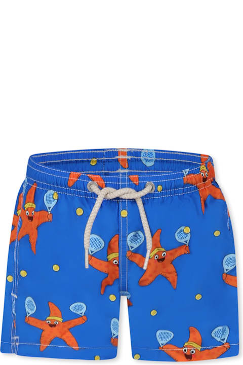 Homeware MC2 Saint Barth Blue Swim Shorts For Boy With Starfish