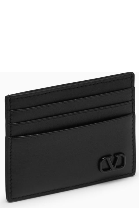Vlogo Black Leather Card Holder