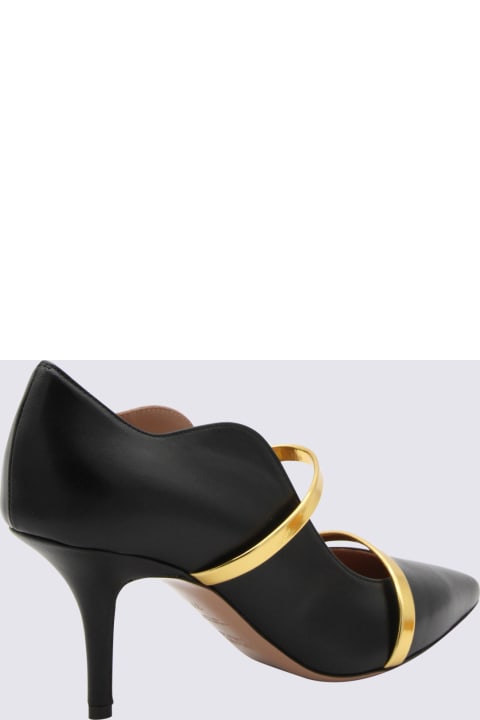 Malone Souliers High-Heeled Shoes for Women Malone Souliers Black And Gold Leather Maureen Pumps