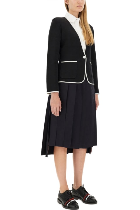 Thom Browne Coats & Jackets for Women Thom Browne Single-breasted Collarless Jacket