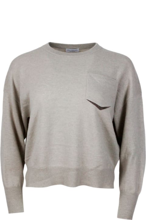 Brunello Cucinelli Clothing for Women Brunello Cucinelli Long-sleeved Crewneck Sweater In Fine Cashmere