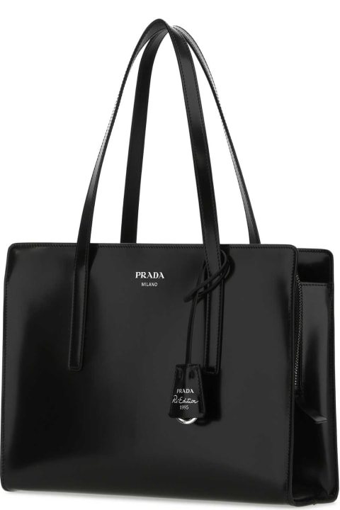 Prada Totes for Women Prada Black Leather Re-edition 1995 Shoulder Bag