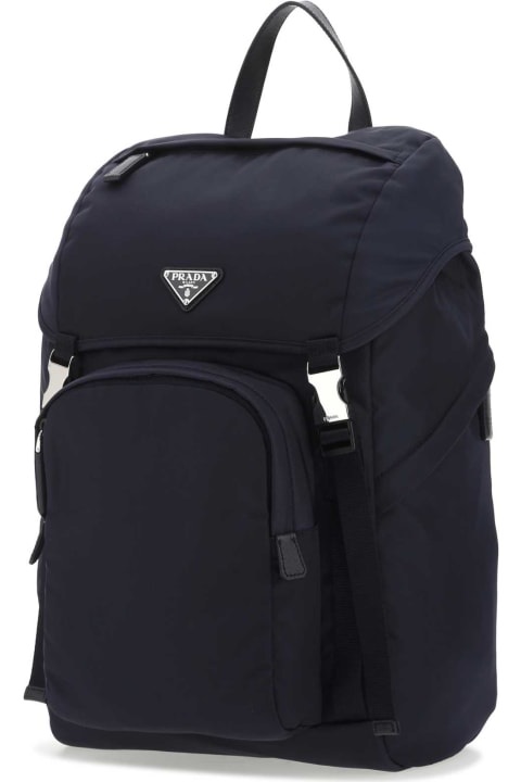 Prada Backpacks for Men Prada Navy Blue Re-nylon Backpack