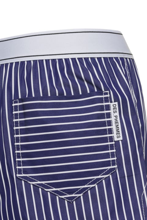 Des Phemmes Pants & Shorts for Women Des Phemmes Light Blue Striped Shorts In Cotton Woman