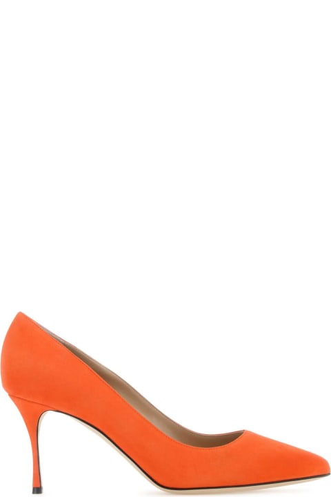 Sergio Rossi High-Heeled Shoes for Women Sergio Rossi Orange Suede Godiva Pumps