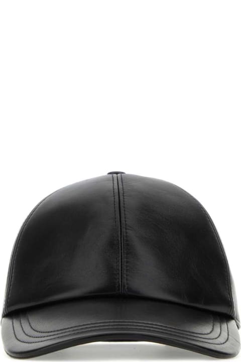 Prada Accessories for Men Prada Black Nappa Leather Baseball Cap
