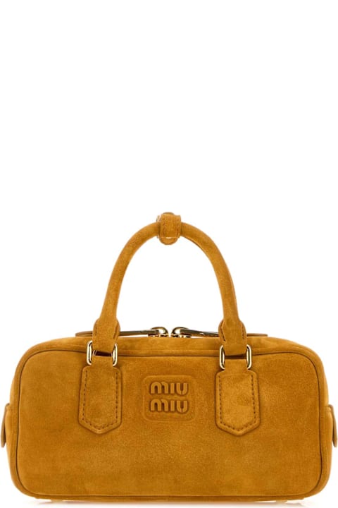 Miu Miu Bags for Women Miu Miu Mustard Suede Arcadie Handbag