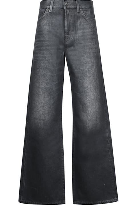 7 For All Mankind Clothing for Women 7 For All Mankind Scout Coated Liquorice Black Jeans