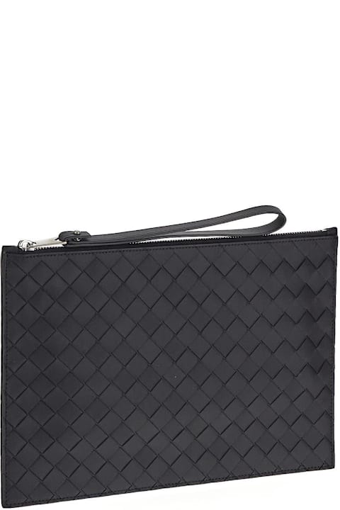 Bottega Veneta for Men Bottega Veneta Black Intreccio Pouch