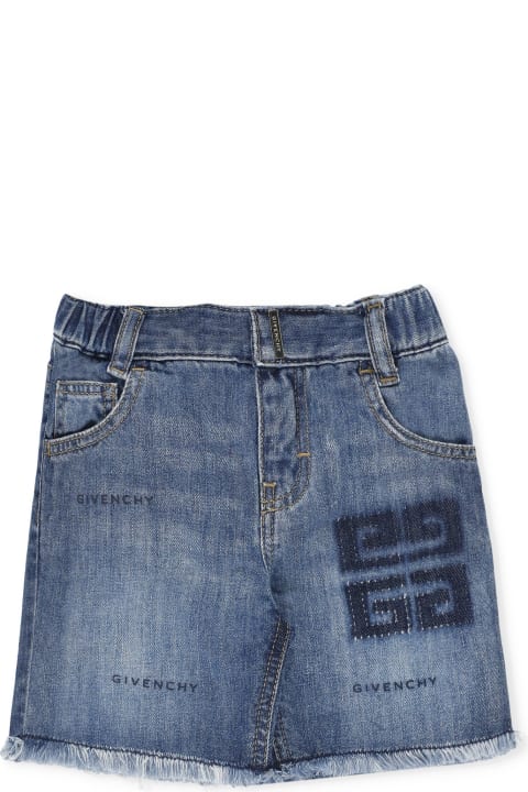Givenchy for Kids Givenchy Cotton Denim Bermuda With Logo