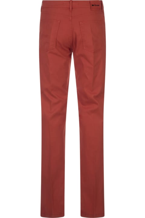 Clothing Sale for Men Kiton Red 5 Pocket Straight Leg Trousers