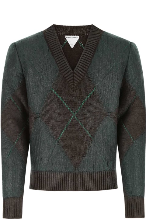 Sweaters for Men Bottega Veneta Embroidered Wool Blend Sweater